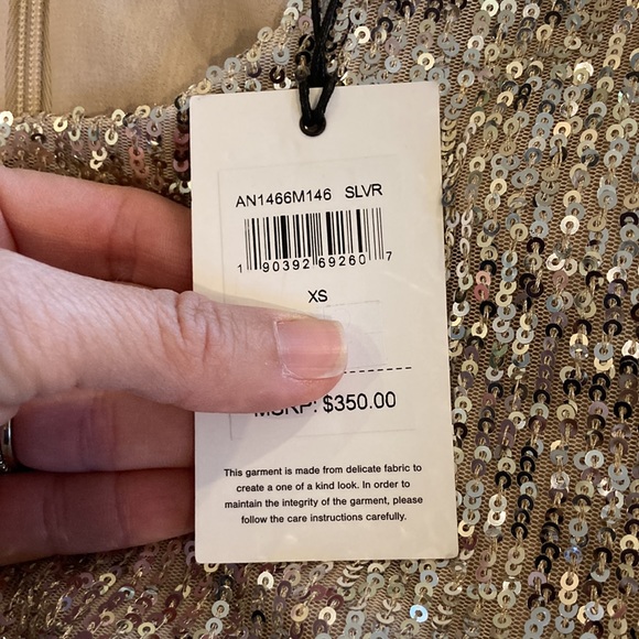 7 for All Mankind silver/goldish sequined dress - Picture 5 of 12